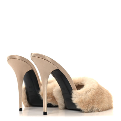 Saint Laurent Faux Fur La 16 Mule Sandals 39 Light Beige 5 of 9