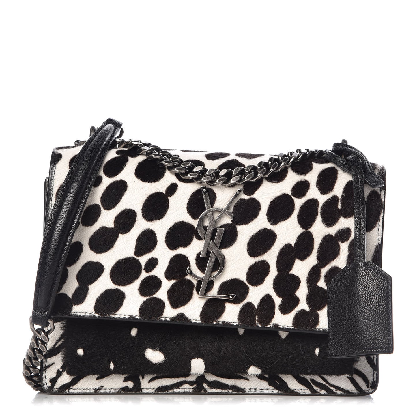 Calf Hair Animal Print Small Monogram Sunset Shoulder Bag