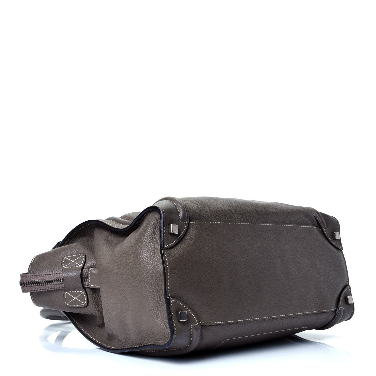 Celine Drummed Calfskin Shoulder Luggage Souris 3 of 4