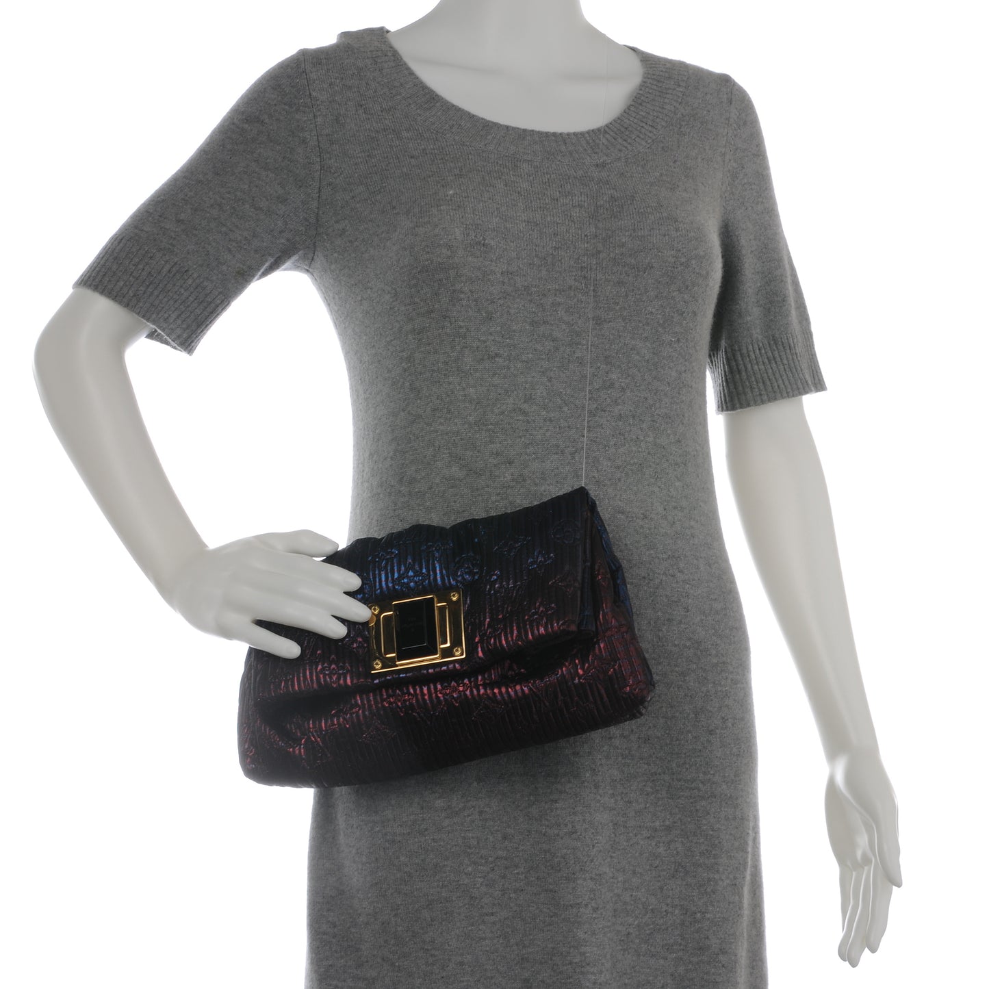 Jacquard Quilted Monogram Altair Clutch Marine