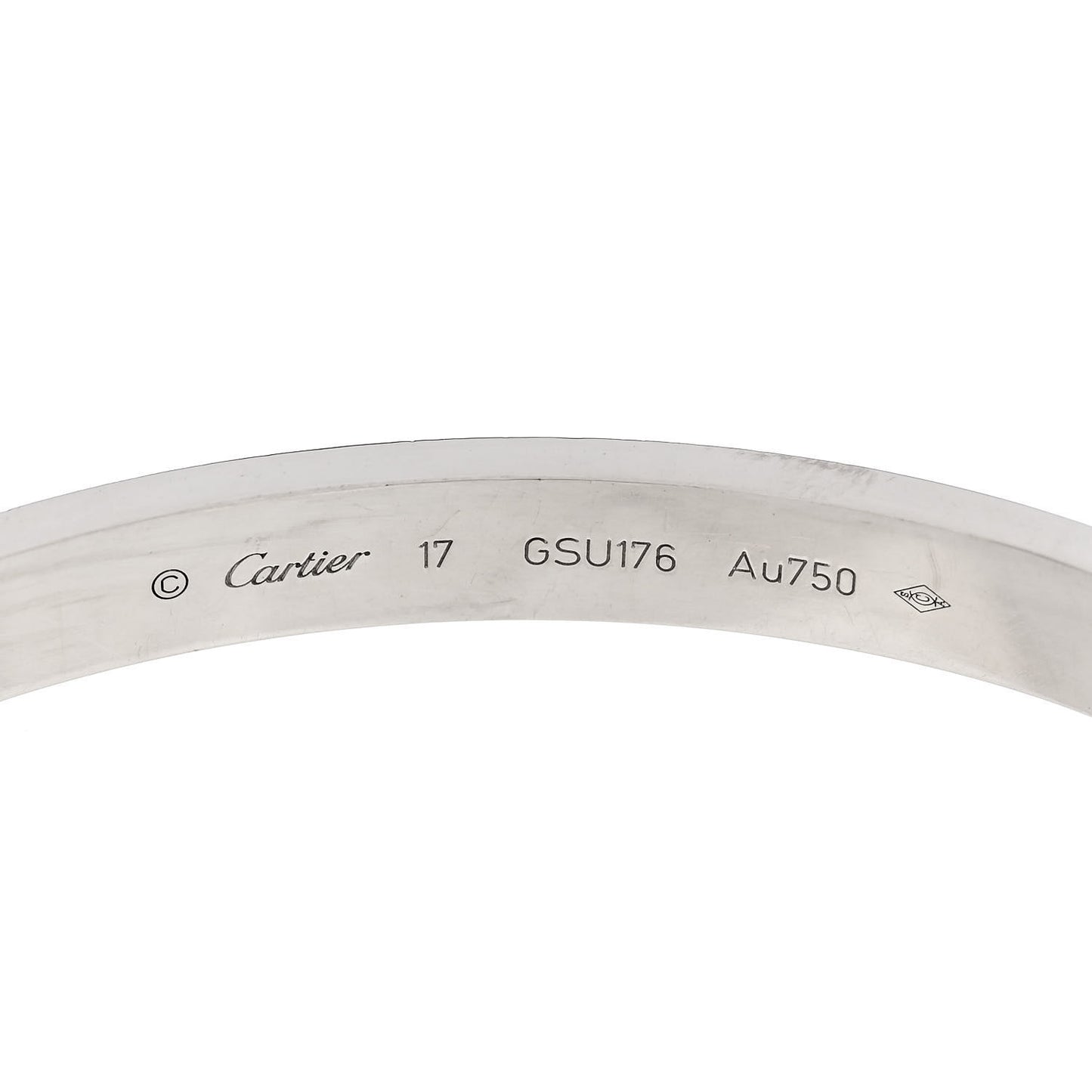 18K White Gold LOVE Bracelet 17