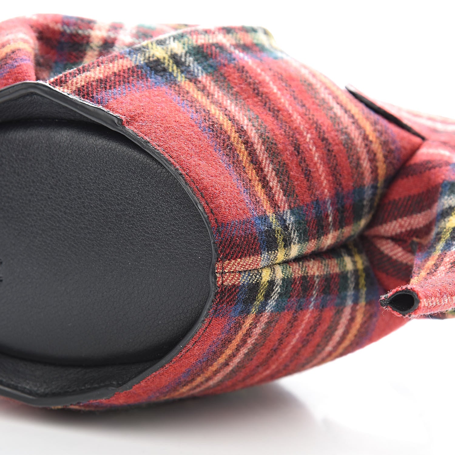 Loewe Wool Calfskin Mini Elephant Crossbody Bag Red Tartan 9 of 10