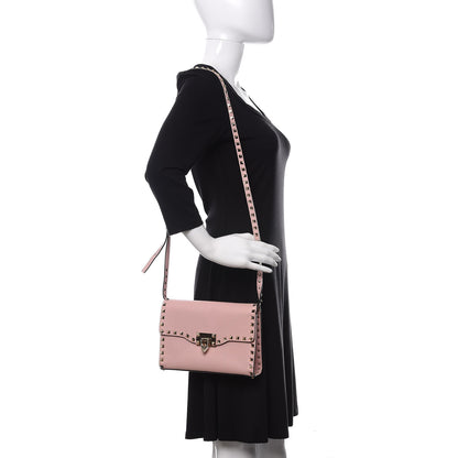 Valentino Garavani Pebbled Calfskin Medium Rockstud Flip Lock Crossbody Bag Rose Quartz 2 of 9