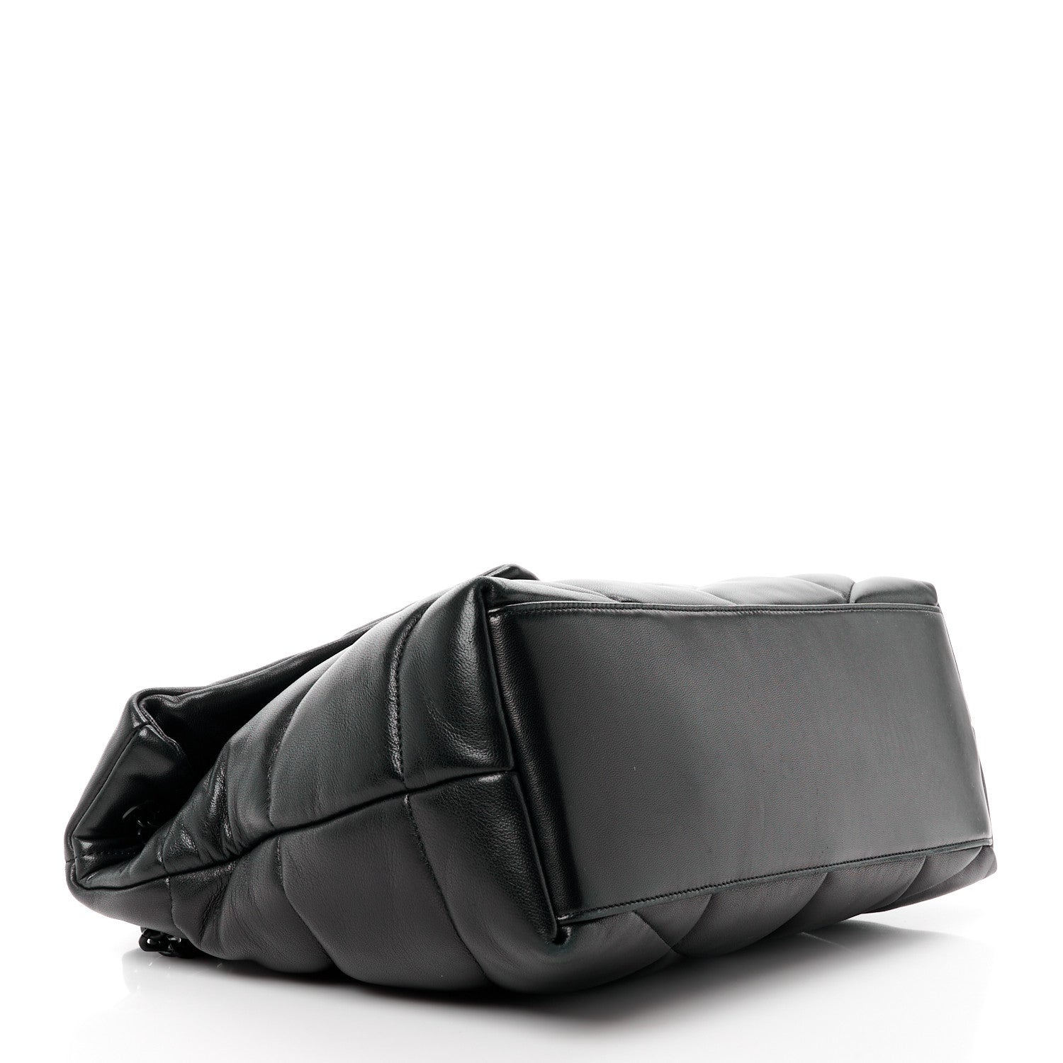 Saint Laurent Lambskin Quilted Monogram Monochrome Medium Loulou Puffer Chain Satchel Black 4 of 12