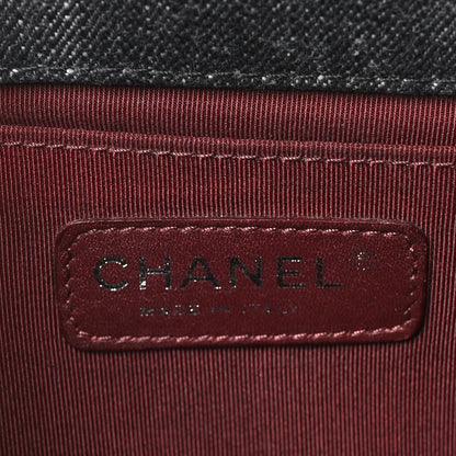 Chanel Denim Quilted Medium Boy Flap Black 6 of 10