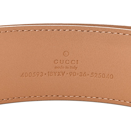 Gucci Azalea Calfskin Enamel Monochrome Double G 40mm Belt 90 36 Camelia 4 of 5