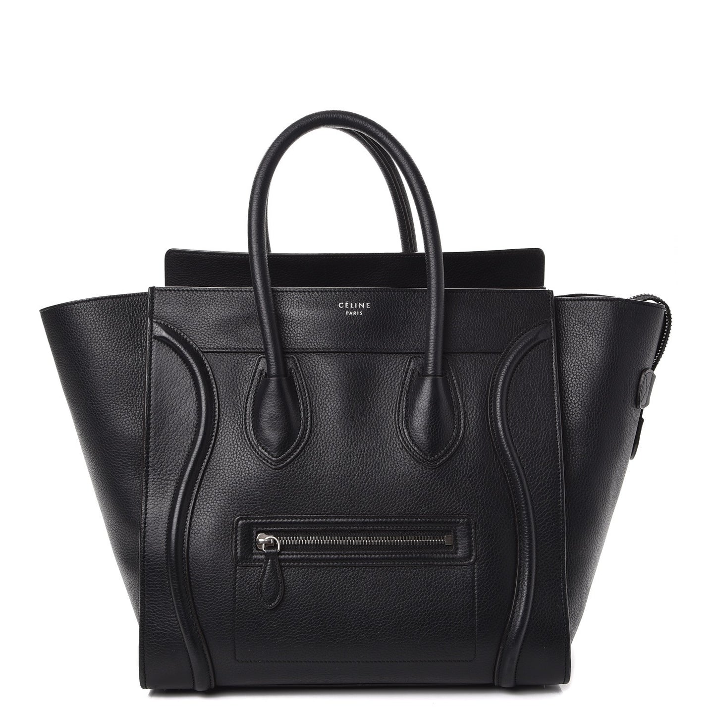 Drummed Calfskin Mini Luggage Black