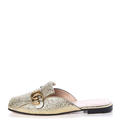 Gucci Galassia Womens GG Marmont Fringe Slippers 39.5 Platino 1 of 10