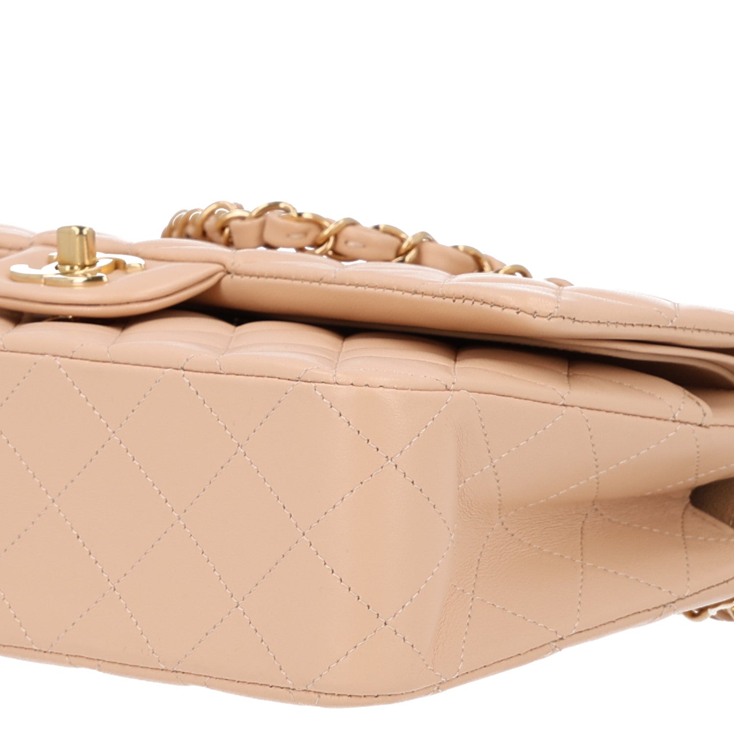 Chanel Lambskin Quilted Medium Double Flap Beige 11 of 11