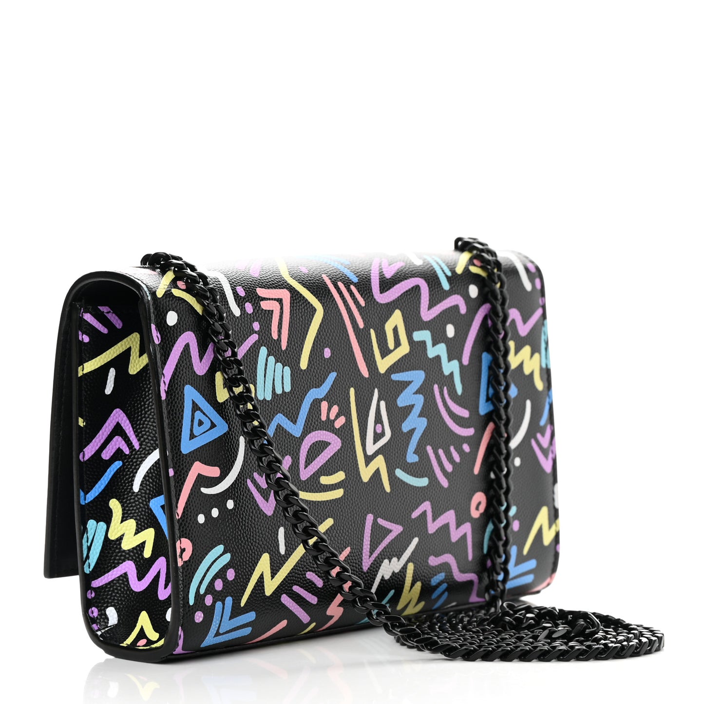 Grain De Poudre Small Monogram Graphic Print Kate Satchel Black