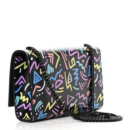 Saint Laurent Grain De Poudre Small Monogram Graphic Print Kate Satchel Black 3 of 13
