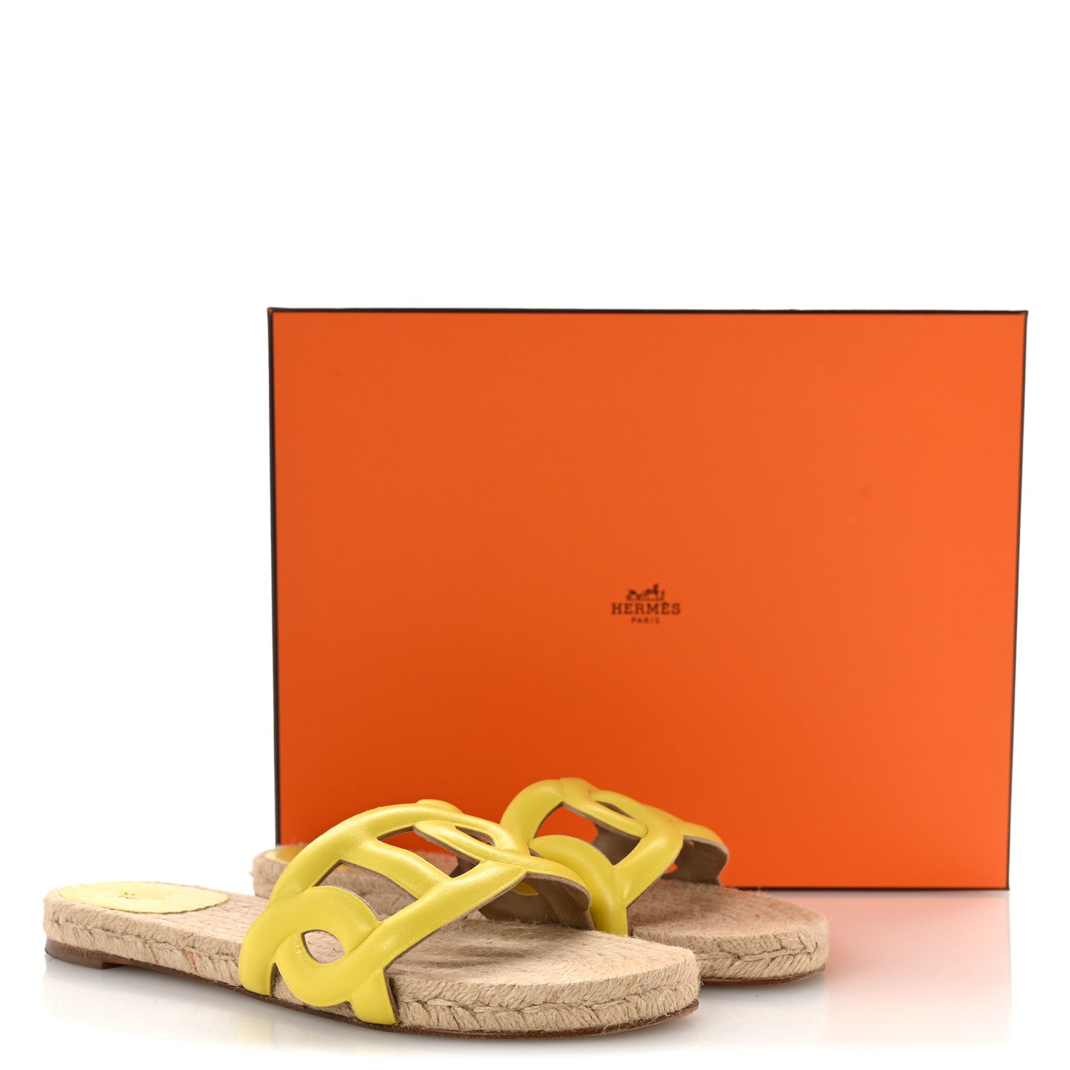 Hermes Nappa Famosa Espadrille Sandals 40 Jaune Curcuma 9 of 9