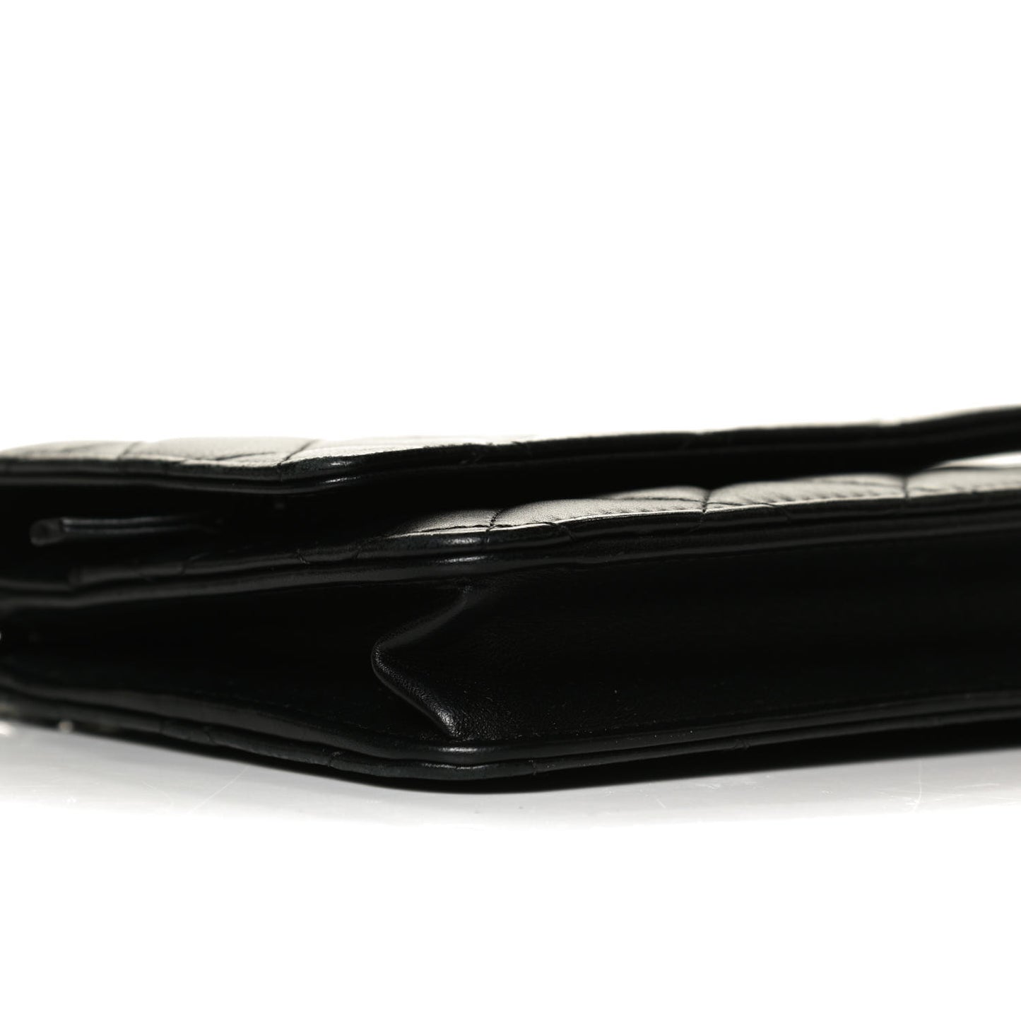 Lambskin Quilted Wallet On Chain WOC Black