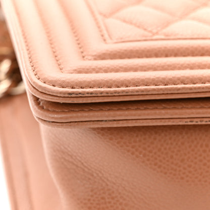 Chanel Caviar Quilted Medium Boy Flap Light Brown 11 of 11