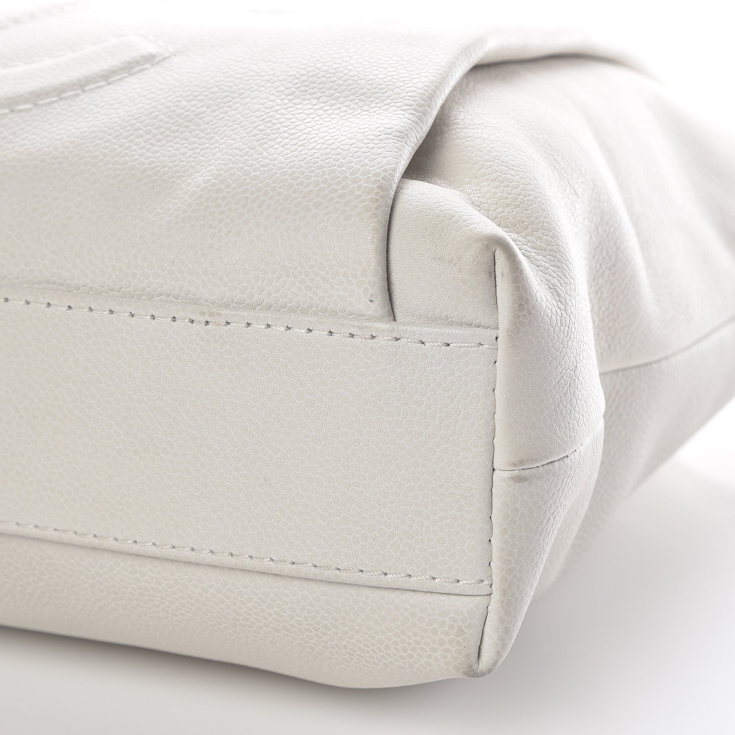 Chanel Caviar Large CC Tuck Tote Ivory 6 of 20