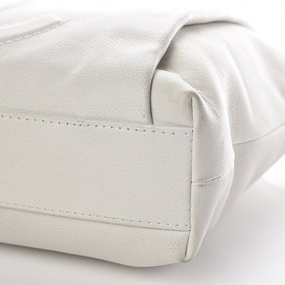 Chanel Caviar Large CC Tuck Tote Ivory 6 of 20