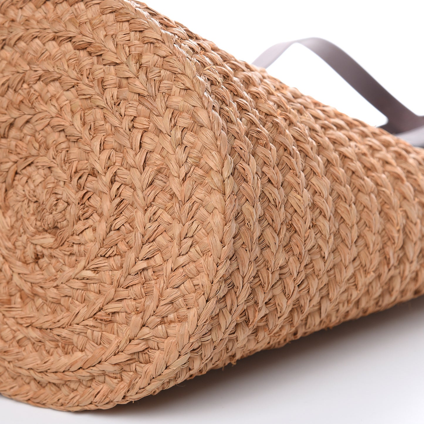 Raffia Calfskin Small Panier Tote Naturale Nut