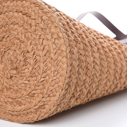 Saint Laurent Raffia Calfskin Small Panier Tote Naturale Nut 8 of 8