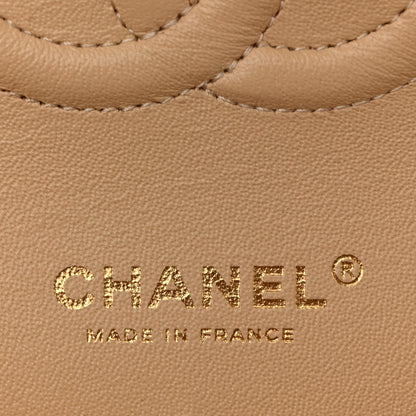 Chanel Lambskin Quilted Medium Double Flap Beige 6 of 12