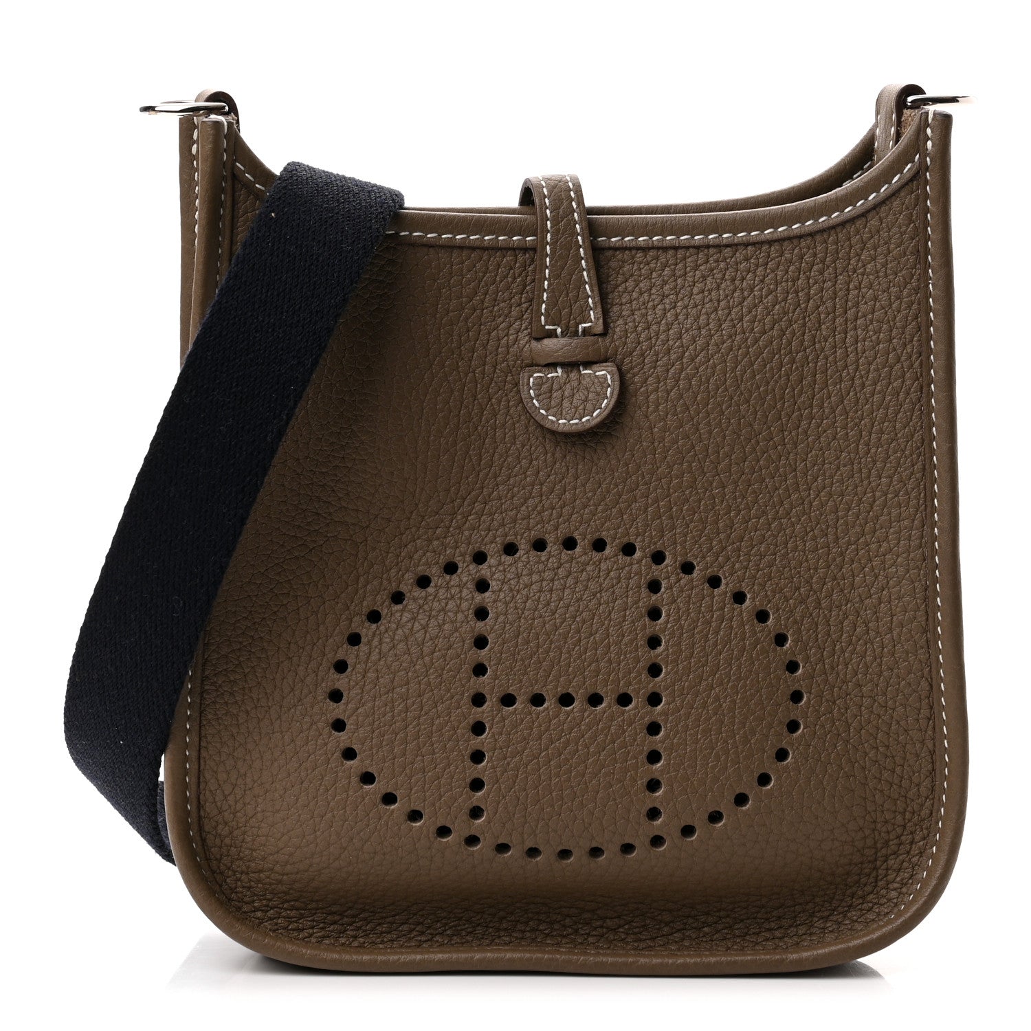 Hermes Taurillon Clemence Amazone Evelyne TPM Etoupe Bleu Indigo 1 of 10