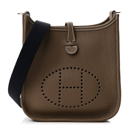 Hermes Taurillon Clemence Amazone Evelyne TPM Etoupe Bleu Indigo 1 of 10