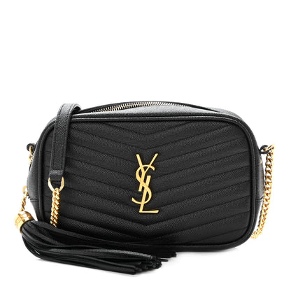 Saint Laurent Grain De Poudre Matelasse Monogram Mini Lou Camera Bag Black 1 of 10