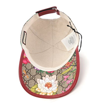 Gucci GG Supreme Flora Claudia Baseball Hat 56 S Red 7 of 10