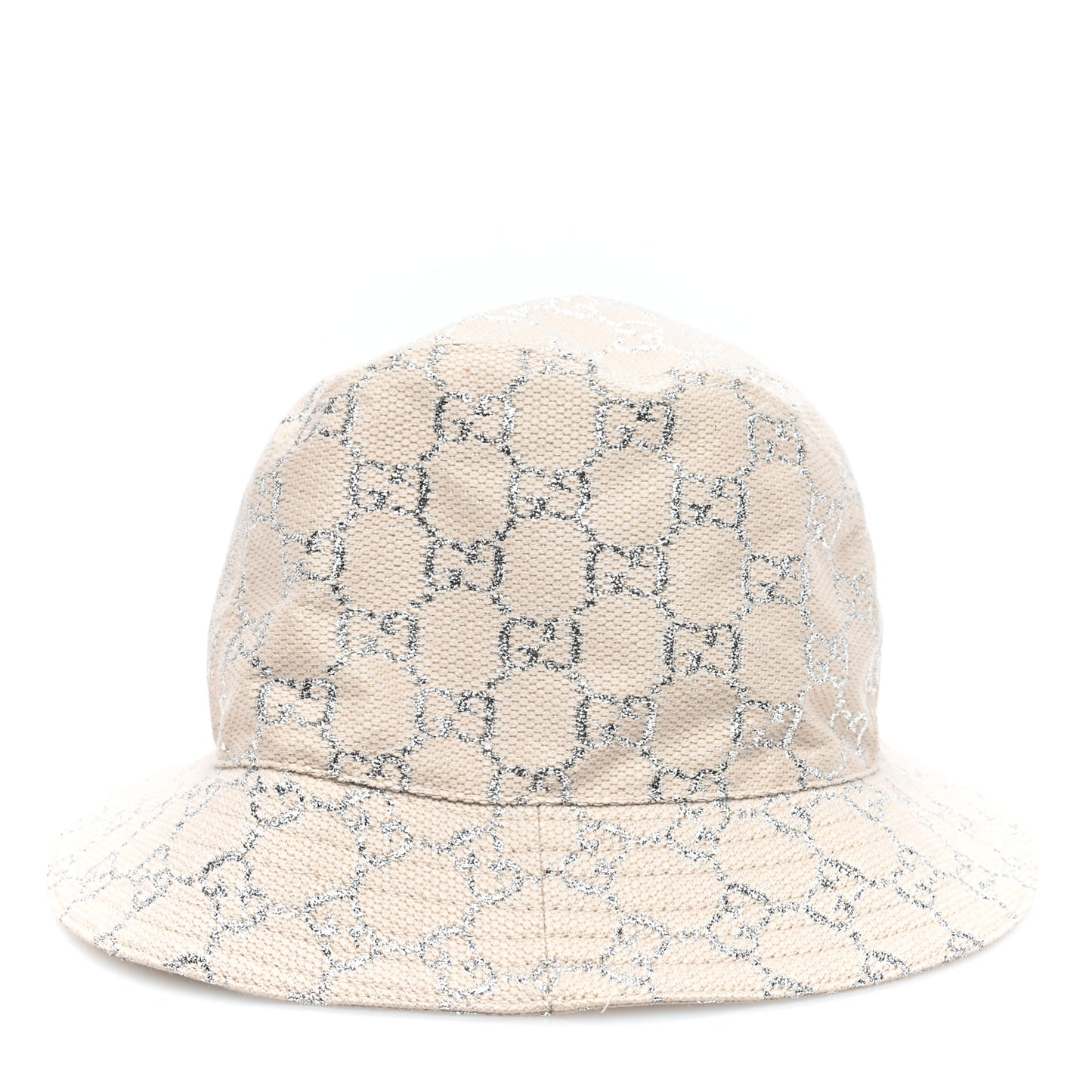 Canvas Lame GG Monogram Bucket Hat S Silver