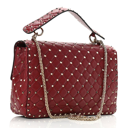 Valentino Garavani Nappa Large Rockstud Spike Shoulder Bag Rubino 3 of 9