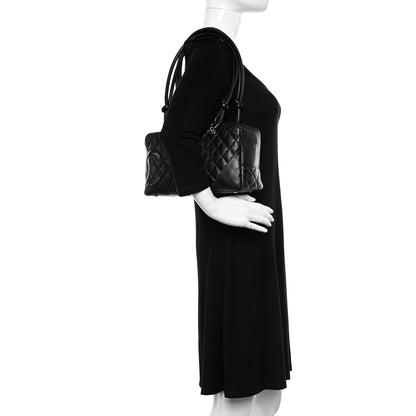Chanel Calfskin Quilted Large Cambon Bowler Black 2 of 13