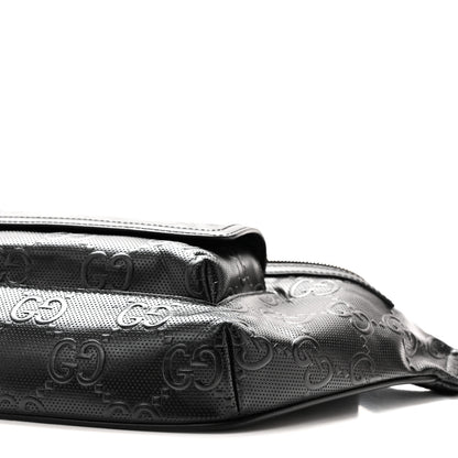 Gucci Calfskin GG Tennis Embossed Pocket Belt Bag Black 10 of 10