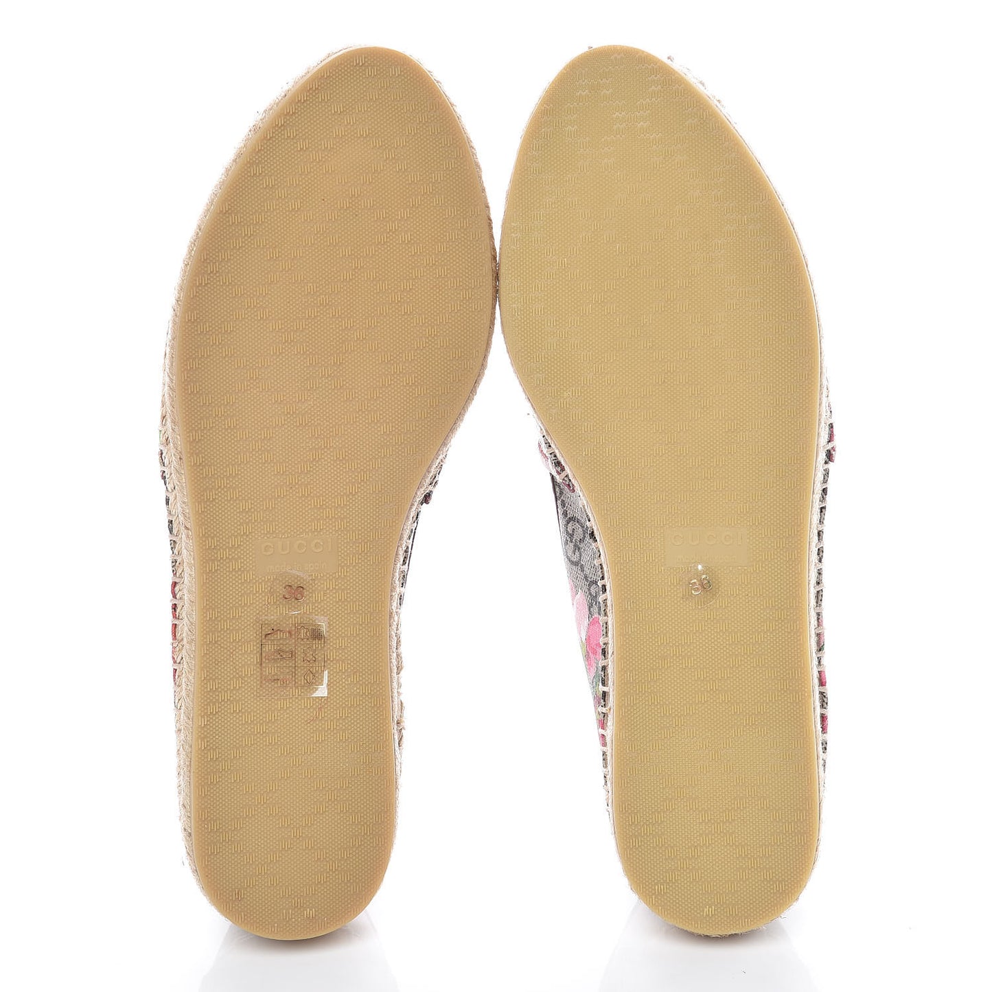GG Supreme Monogram Blooms Espadrilles 36 Beige Multicolor Dry Rose