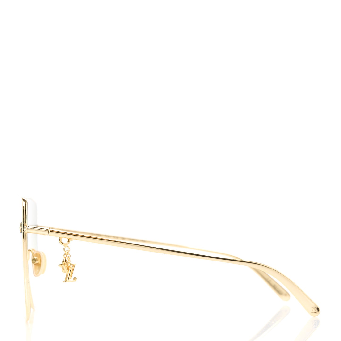 LOUIS VUITTON Metal LV Charm Cat Eye Sunglasses Z1720U Gold