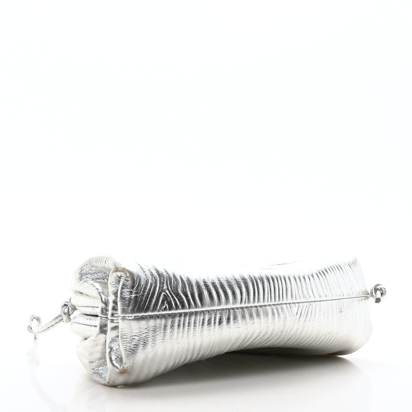 Metallic Bark Calfskin The Mini Pouch Silver
