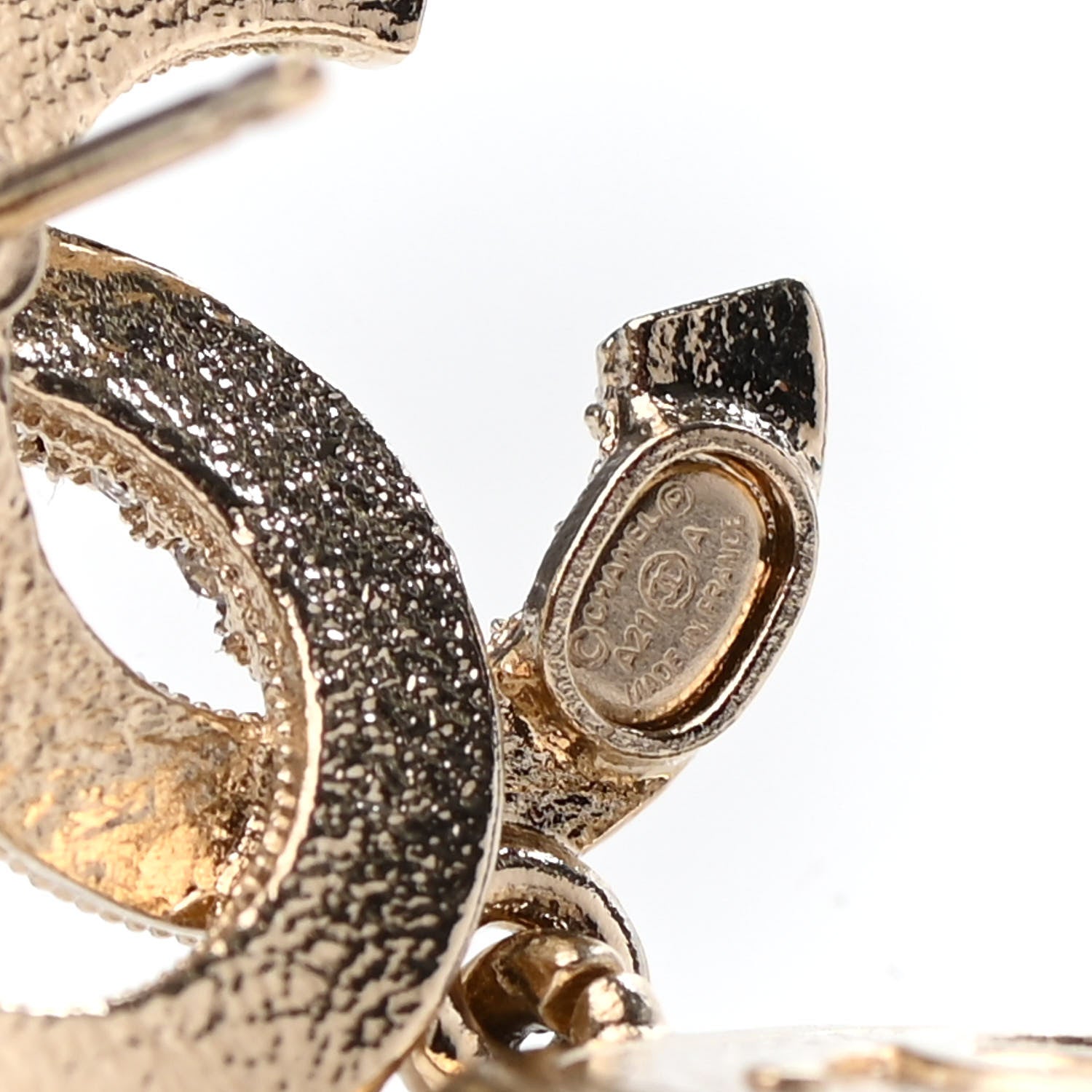 Chanel Pearl Baguette Crystal CC Drop Earrings Gold 4 of 4