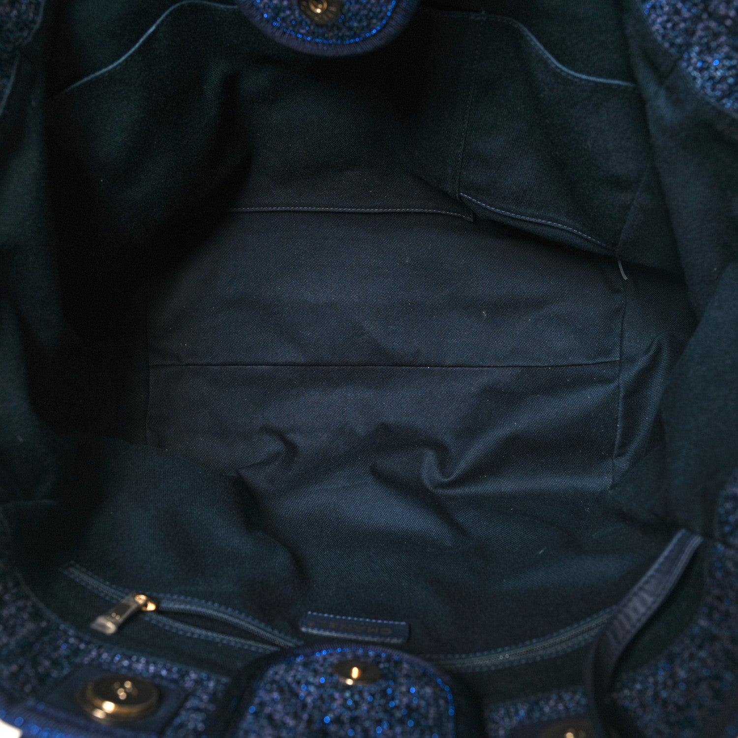 Chanel Lurex Boucle Medium Deauville Tote Blue 5 of 11