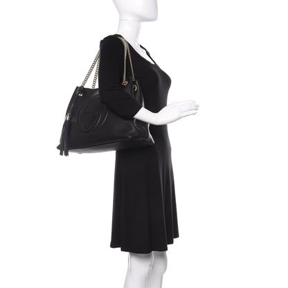 Gucci Pebbled Calfskin Medium Soho Chain Shoulder Bag Black 2 of 11