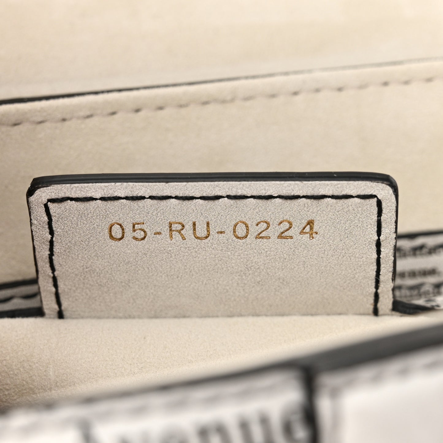 Calfskin Newspaper Printed Saddle Bag With Strap Black White