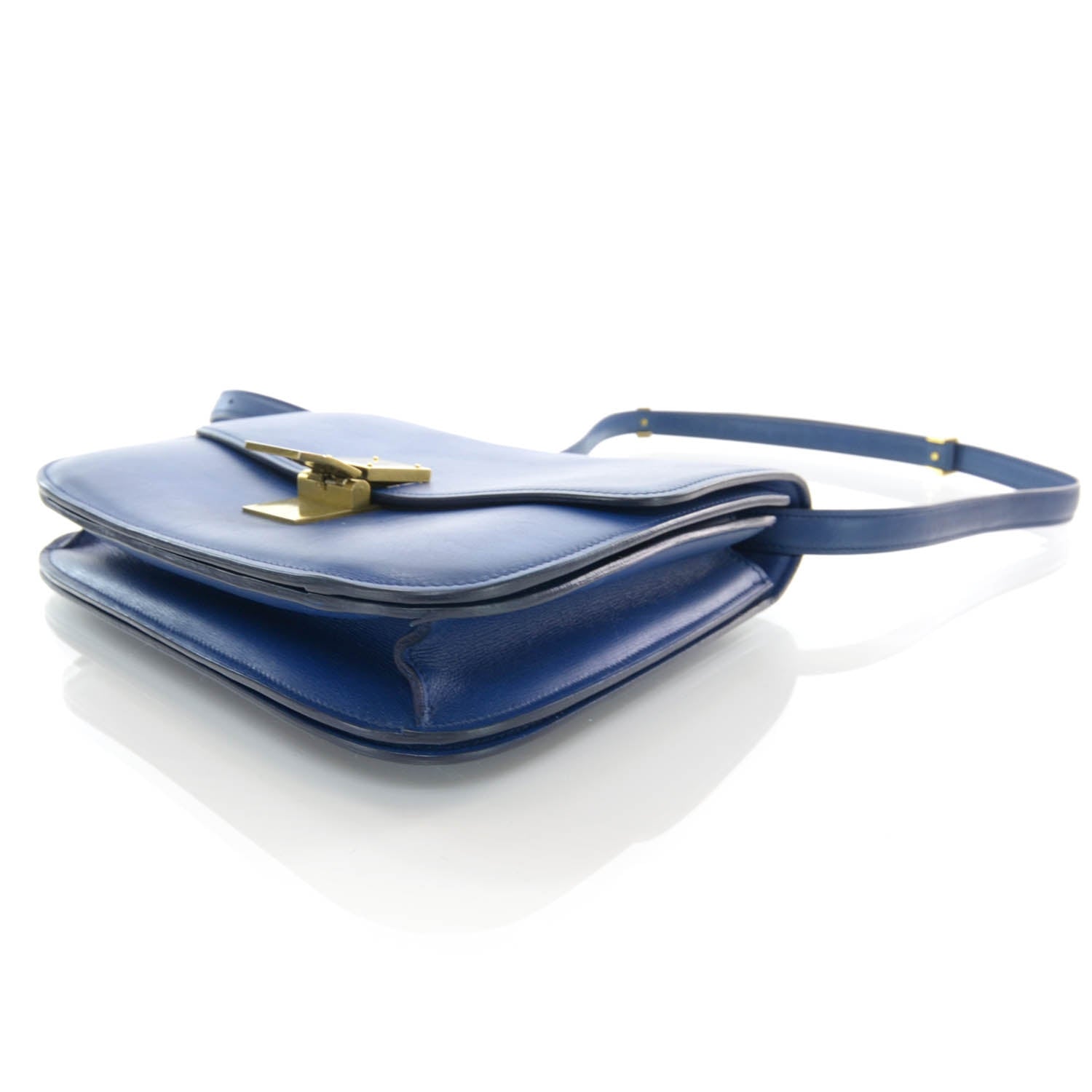 Celine Leather Medium Classic Box Flap Bag Blue 5 of 9