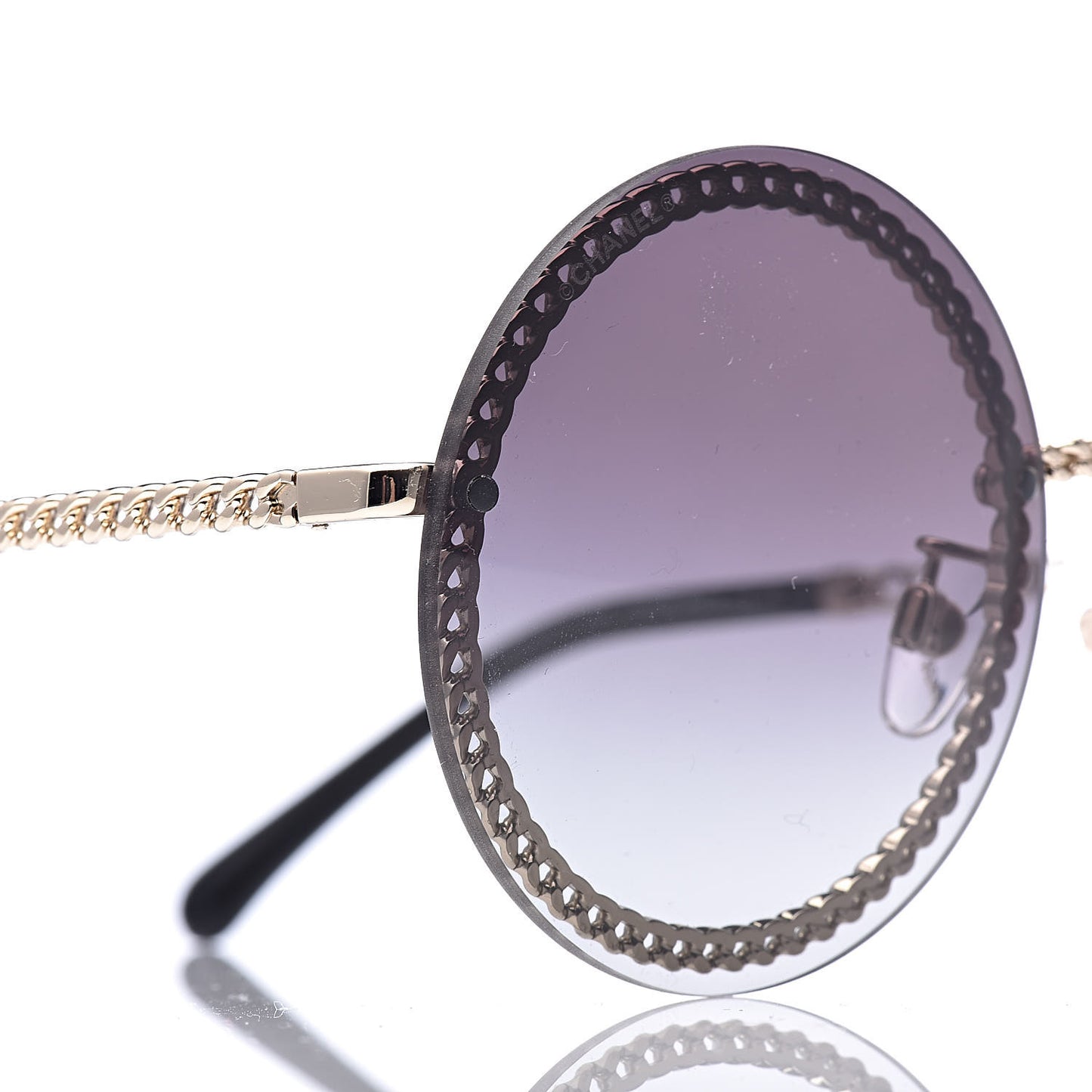 Round Chain Sunglasses 4245 Gold