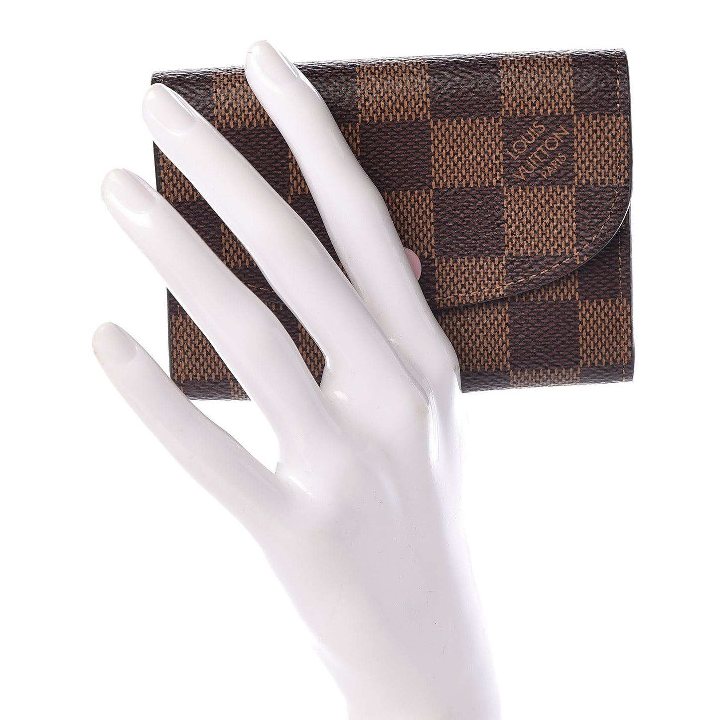 Damier Ebene Rosalie Coin Purse Rose Ballerine