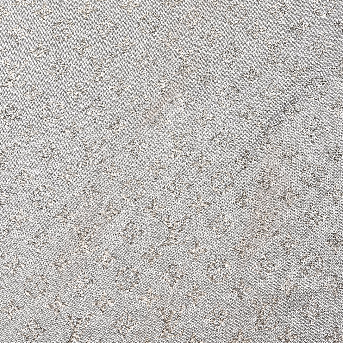 Silk Wool Monogram Shine Shawl Charcoal Greige