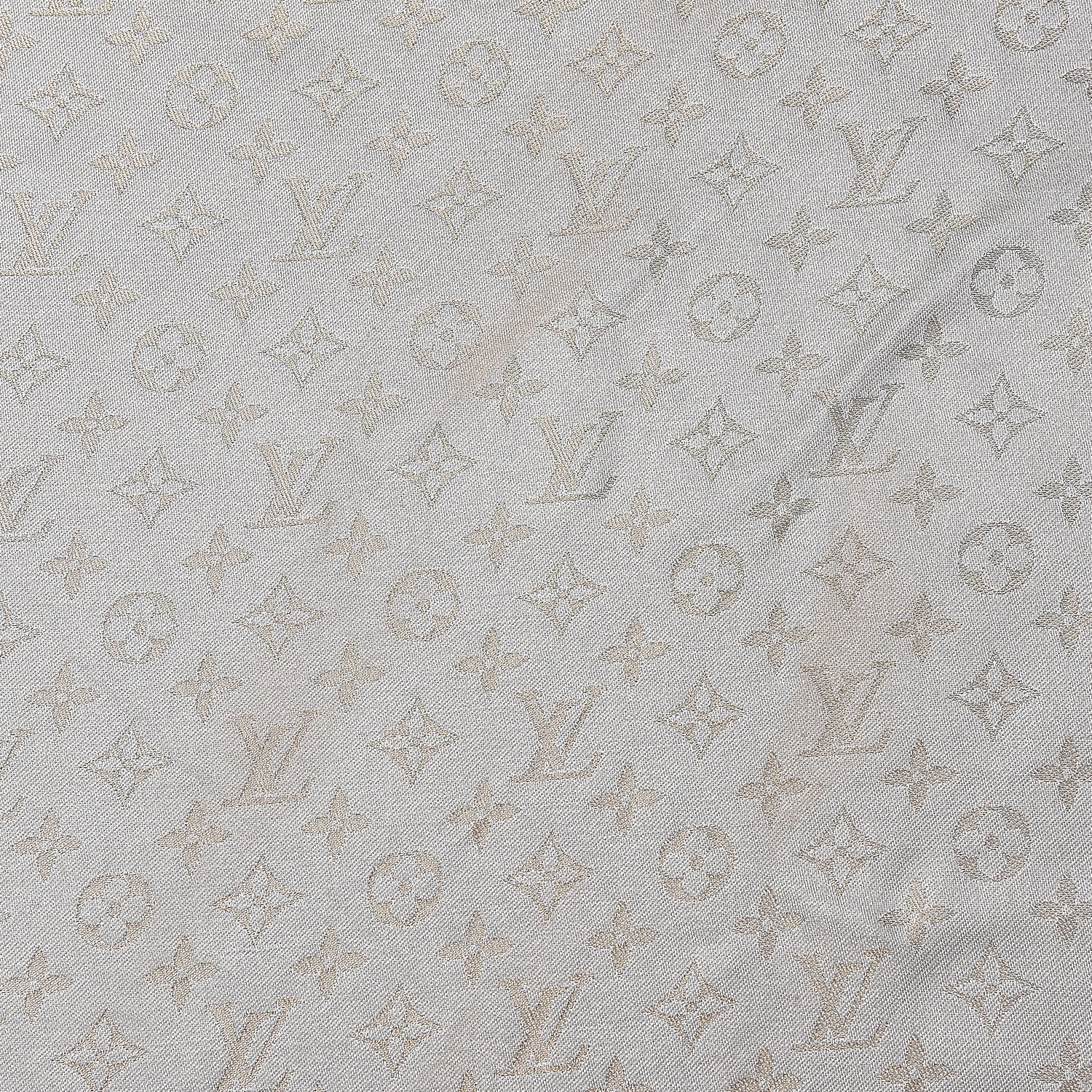 Louis Vuitton Silk Wool Monogram Shine Shawl Charcoal Greige 6 of 6