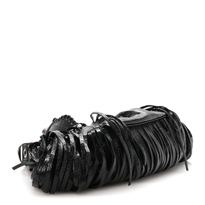 Balenciaga Agneau Arena Le Cagole Fringe Shoulder Bag XS Black 5 of 11