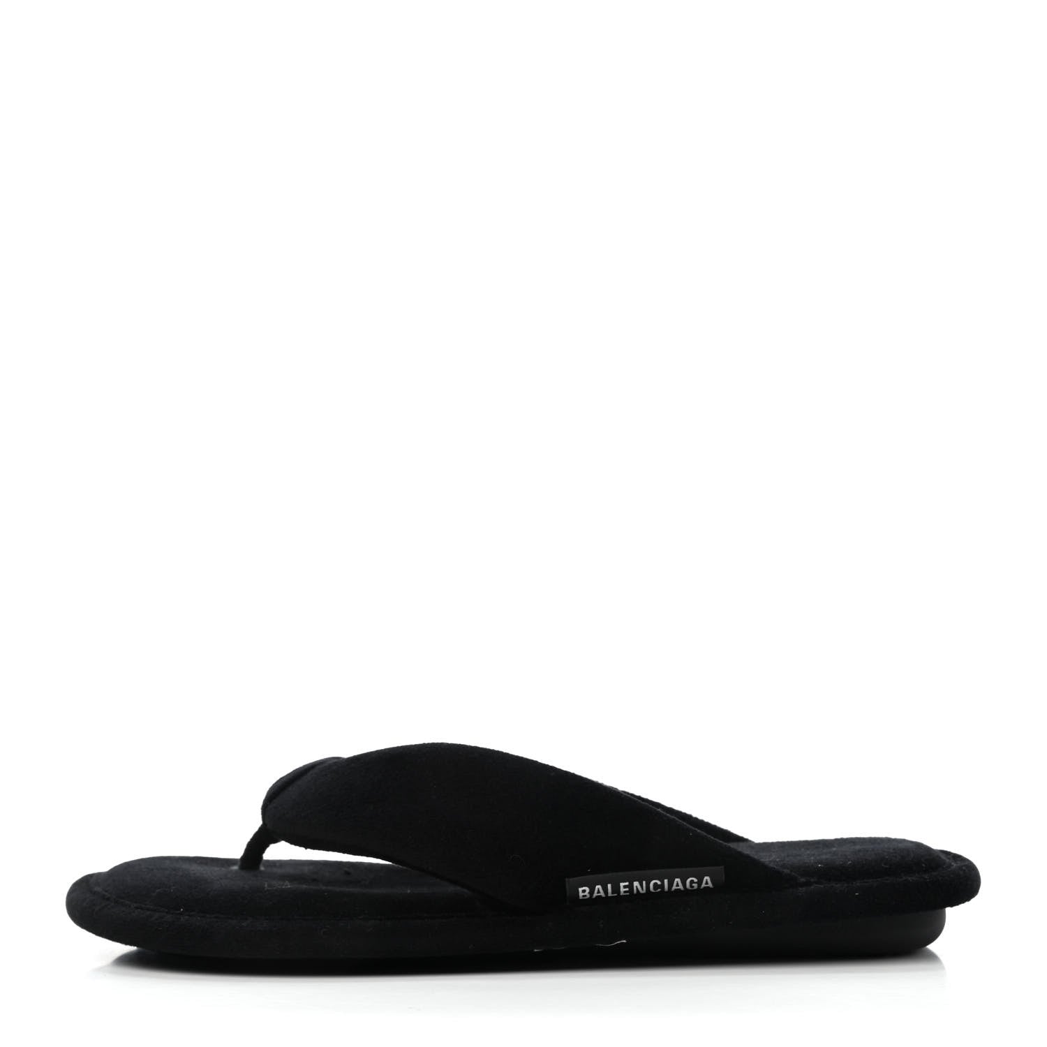 Balenciaga Towel Velvet Soft Thong Sandals 38 Black 1 of 4