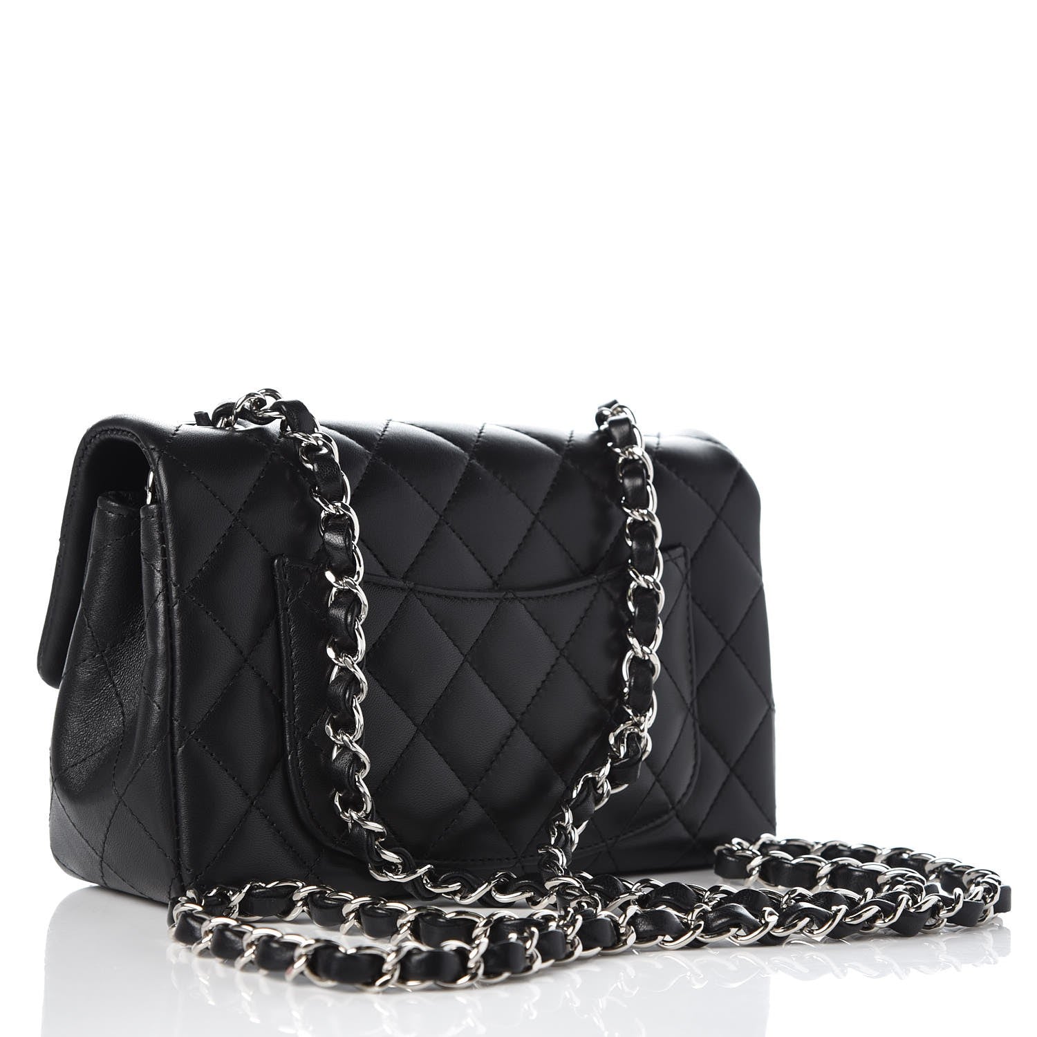 Chanel Lambskin Quilted Mini Rectangular Flap Black 3 of 8