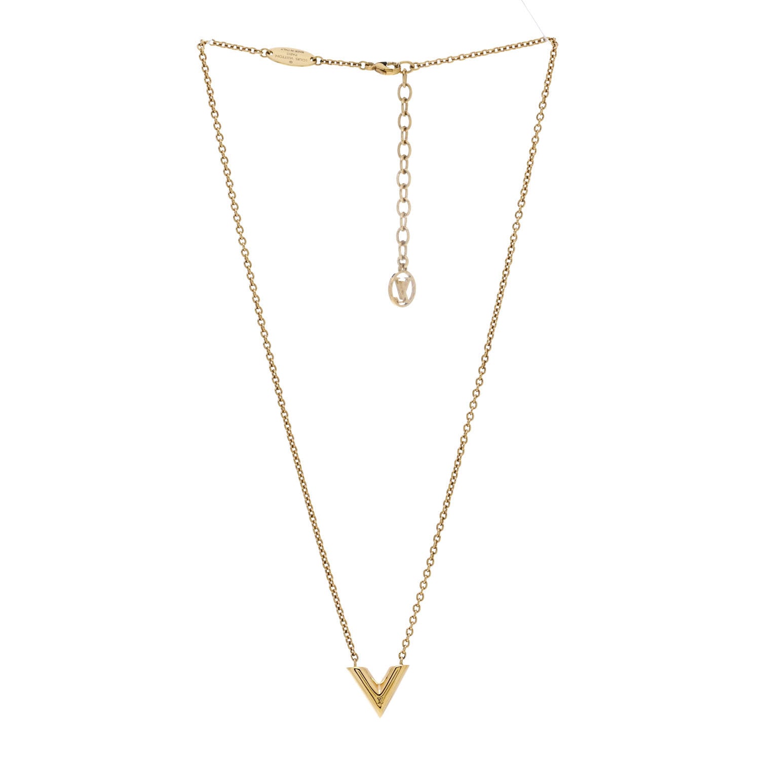 Louis Vuitton Essential V Necklace Gold 3 of 6