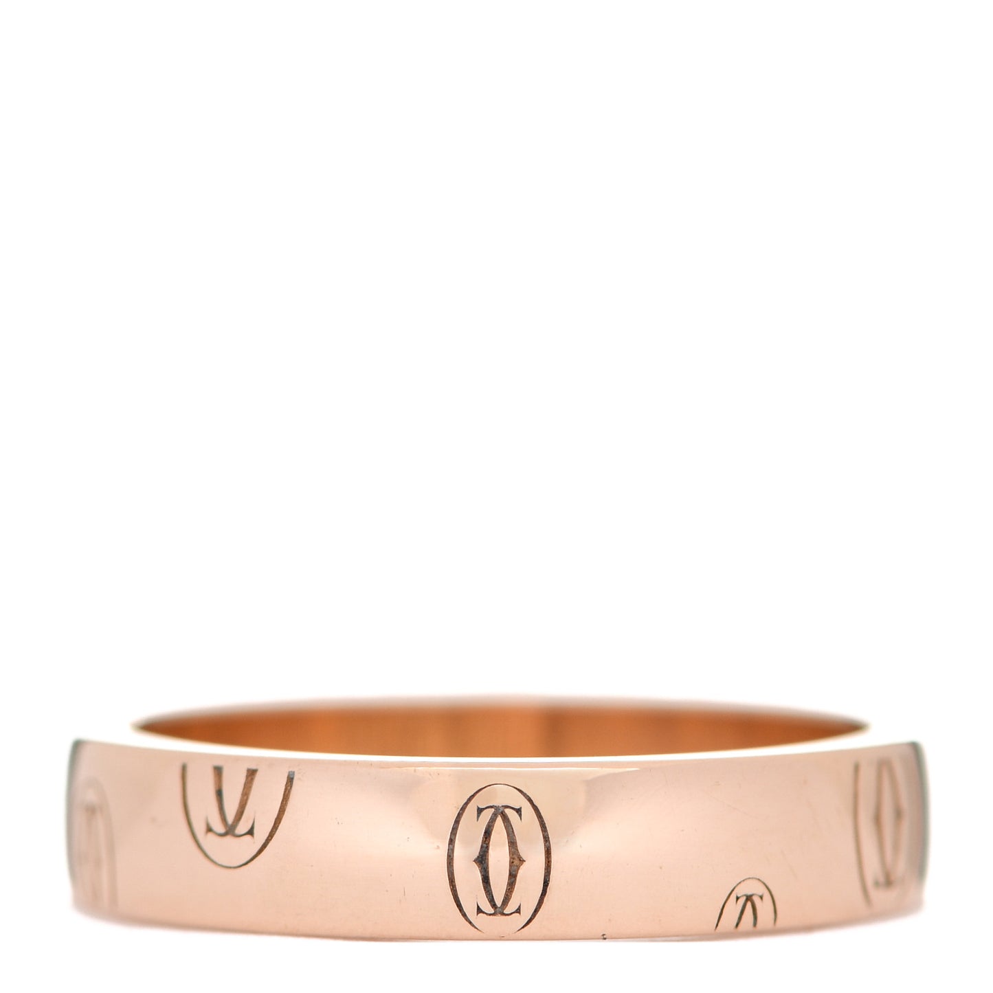 18K Pink Gold 4mm Happy Birthday Band Ring 53 6.5