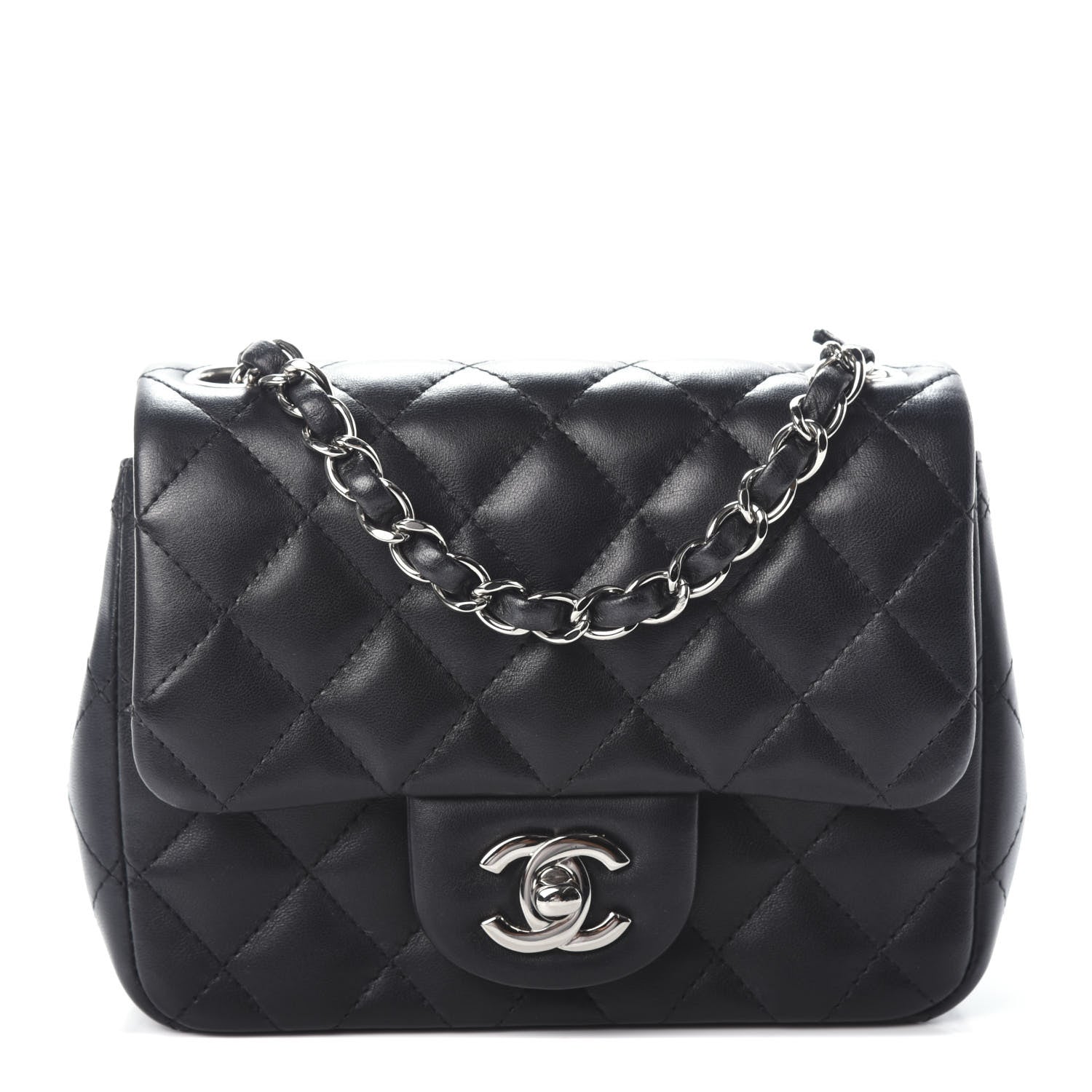 Chanel Lambskin Quilted Mini Square Flap Black 1 of 9