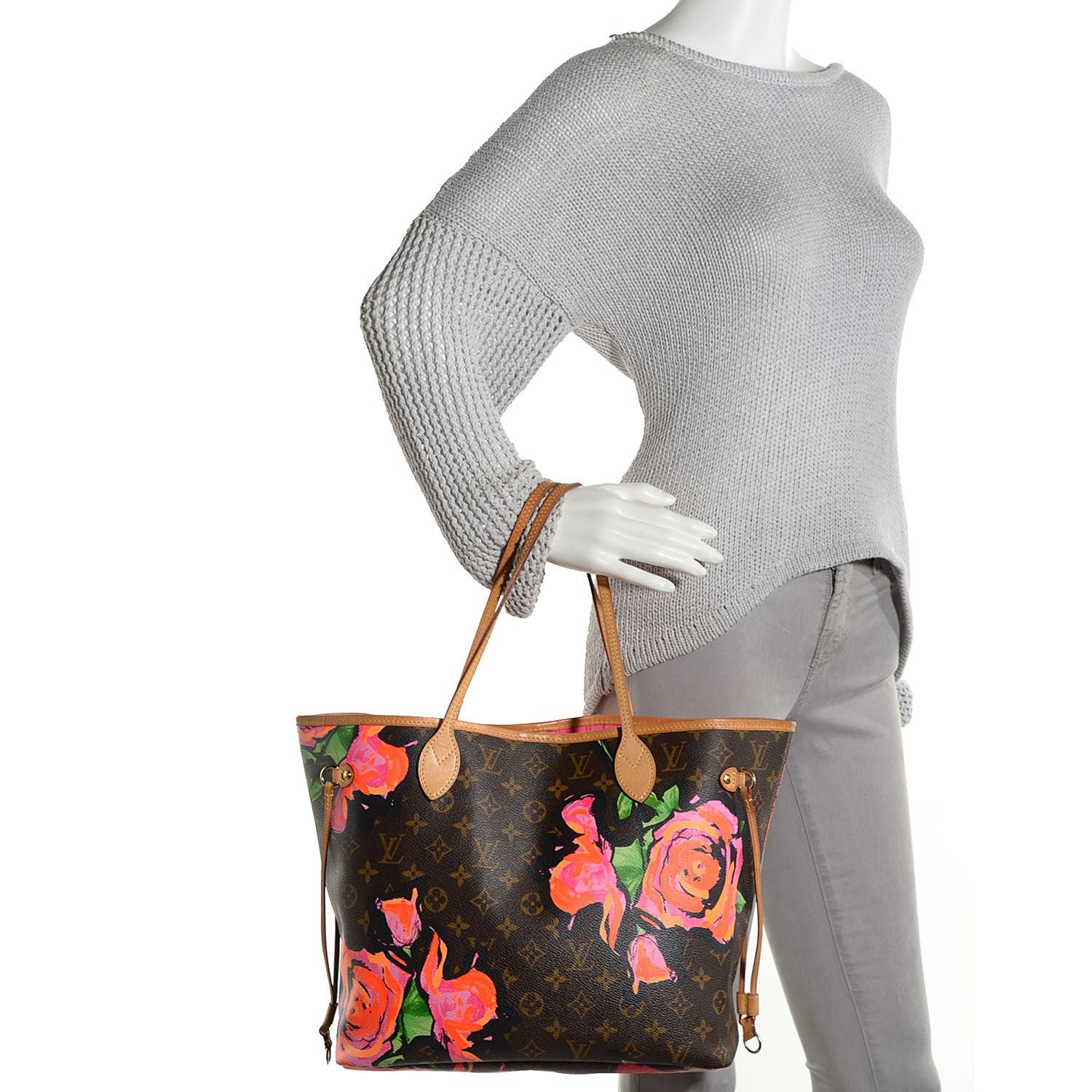 Louis Vuitton Monogram Roses Neverfull MM 3 of 7